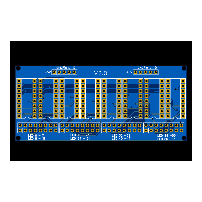 SIMVIM LED 74HC595 PCB for 64 LEDs